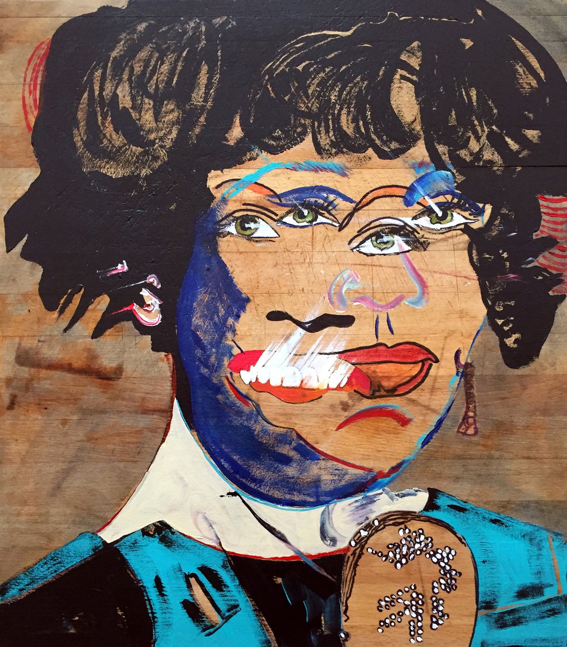 Surportrait : Whitney Houston, 2020 (óleo y acrílico sobre madera) de Benoit Erwann Boucherot