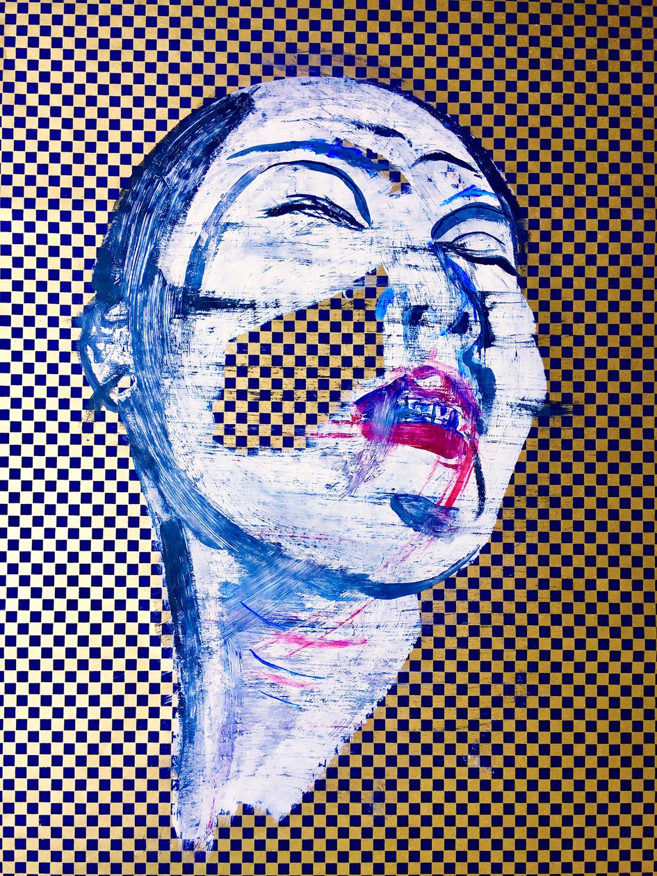 overportrait, 2022 (acrílico sobre papel) de Benoit Erwann Boucherot