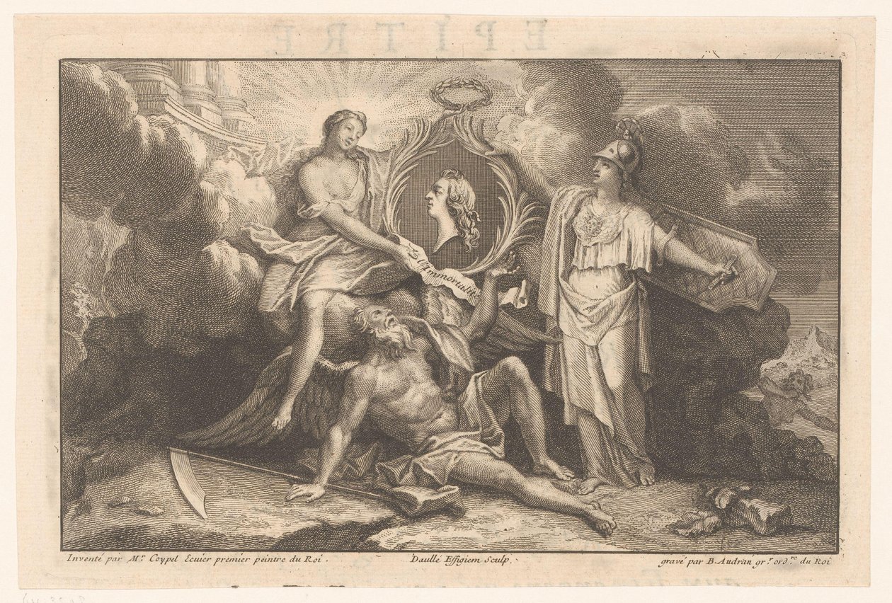 Alegoría de la inmortalidad del rey francés de Benoît Audran (II)