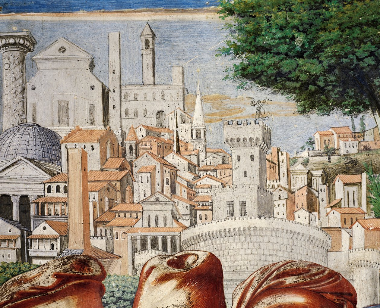 Arquitectura de la ciudad de Roma (detalle) de Benozzo di Lese di Sandro Gozzoli