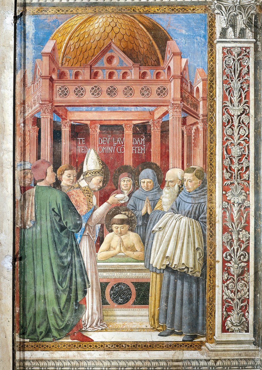 Bautismo de San Agustín (detalle) de Historias de San Agustín de Benozzo di Lese di Sandro Gozzoli