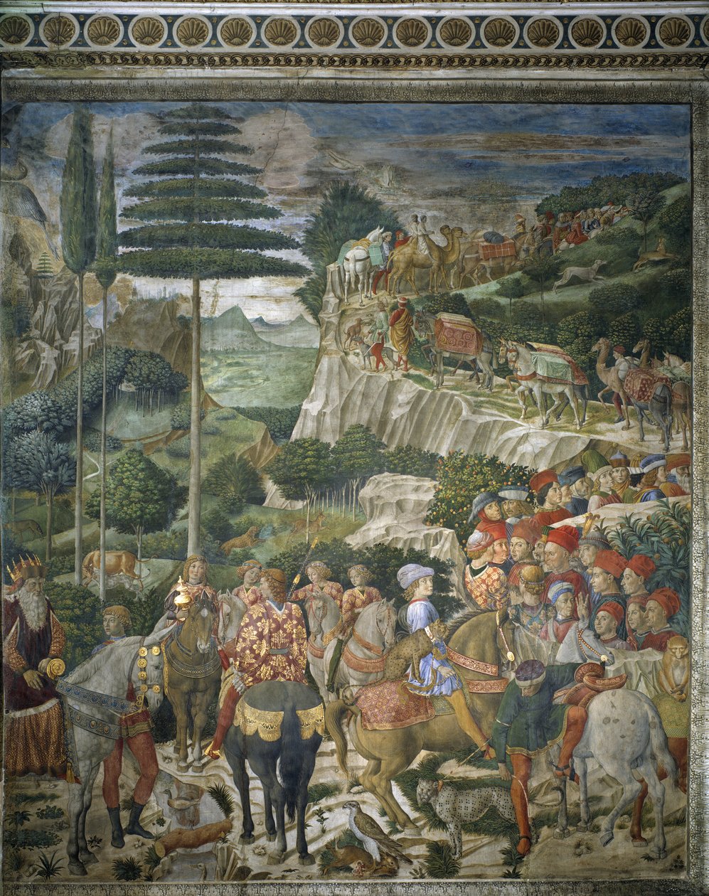 Cortejo de los Magos con Julien de Medicis y Joseph II, Patriarca de Constantinopla de Benozzo di Lese di Sandro Gozzoli