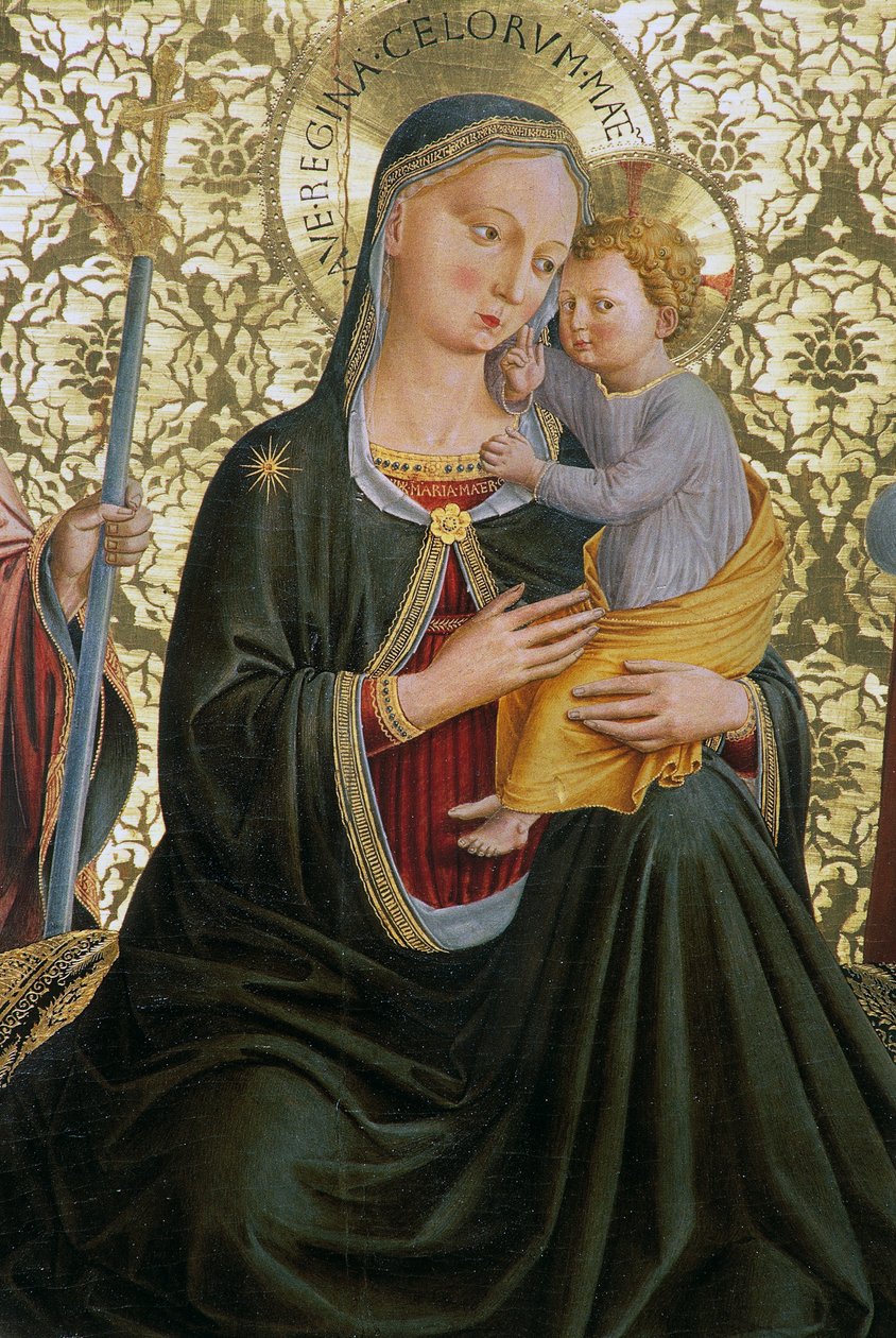 Madonna de la humildad, de Benozzo Gozzoli, Retablo de la Sapienza Nuova, Perugia, Umbría, Italia de Benozzo di Lese di Sandro Gozzoli
