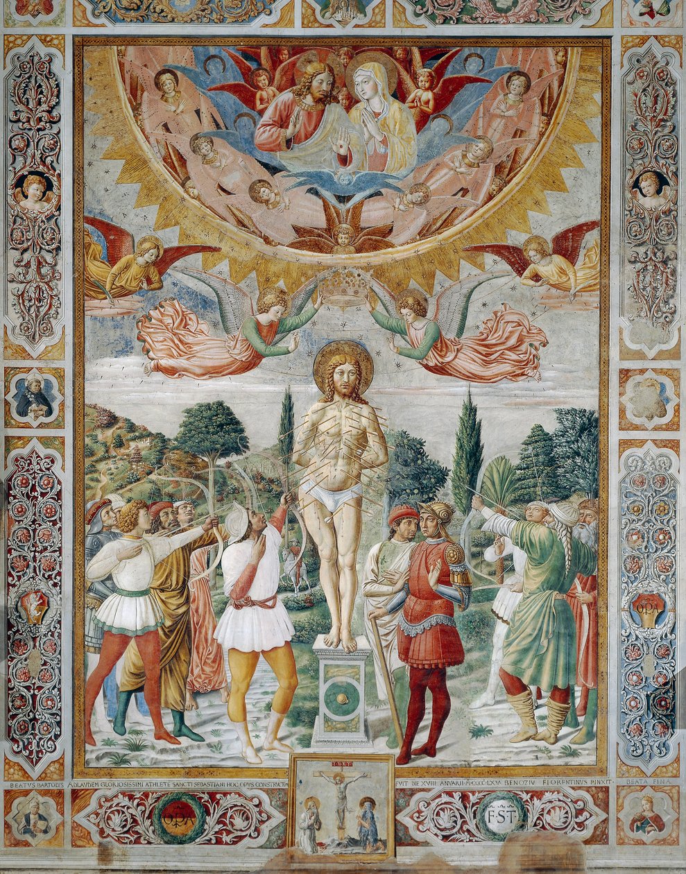 Martirio de San Sebastián de Benozzo di Lese di Sandro Gozzoli