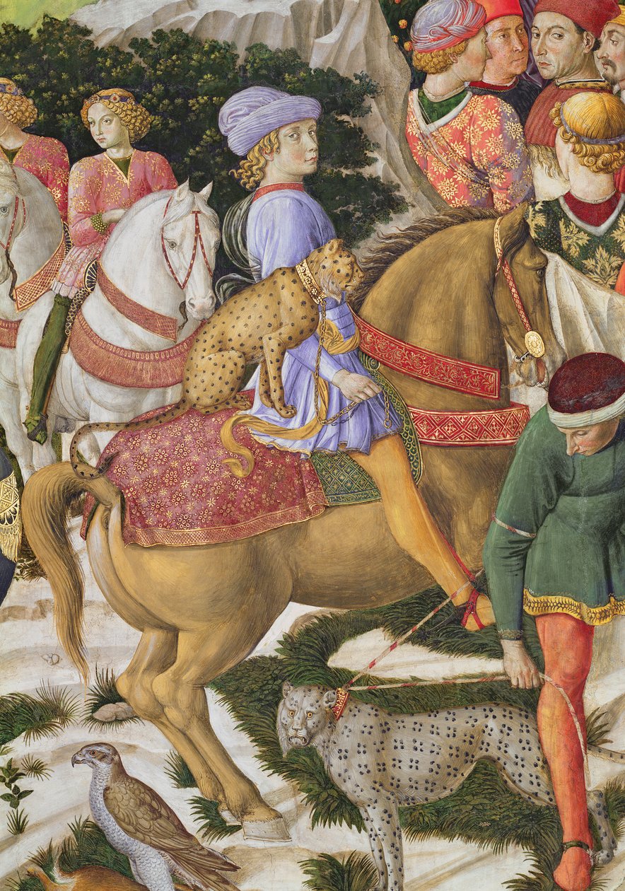 Retrato de Giuliano de Medici 1453-78, detalle del ciclo del Viaje de los Magos en la capilla, c.1460 (detalle) de Benozzo di Lese di Sandro Gozzoli