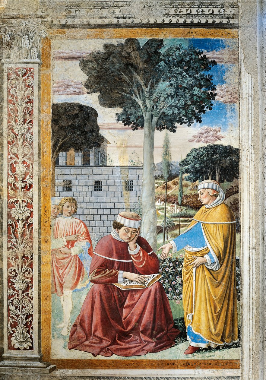 San Agustín leyendo las epístolas de San Pablo (detalle) de Benozzo di Lese di Sandro Gozzoli