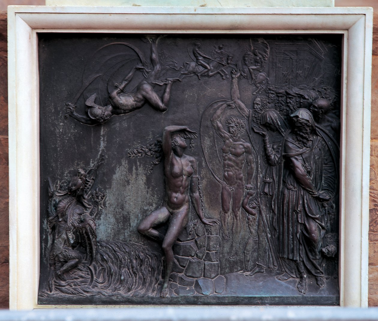 Placa que representa a Perseo rescatando a Andrómeda de Benvenuto Cellini
