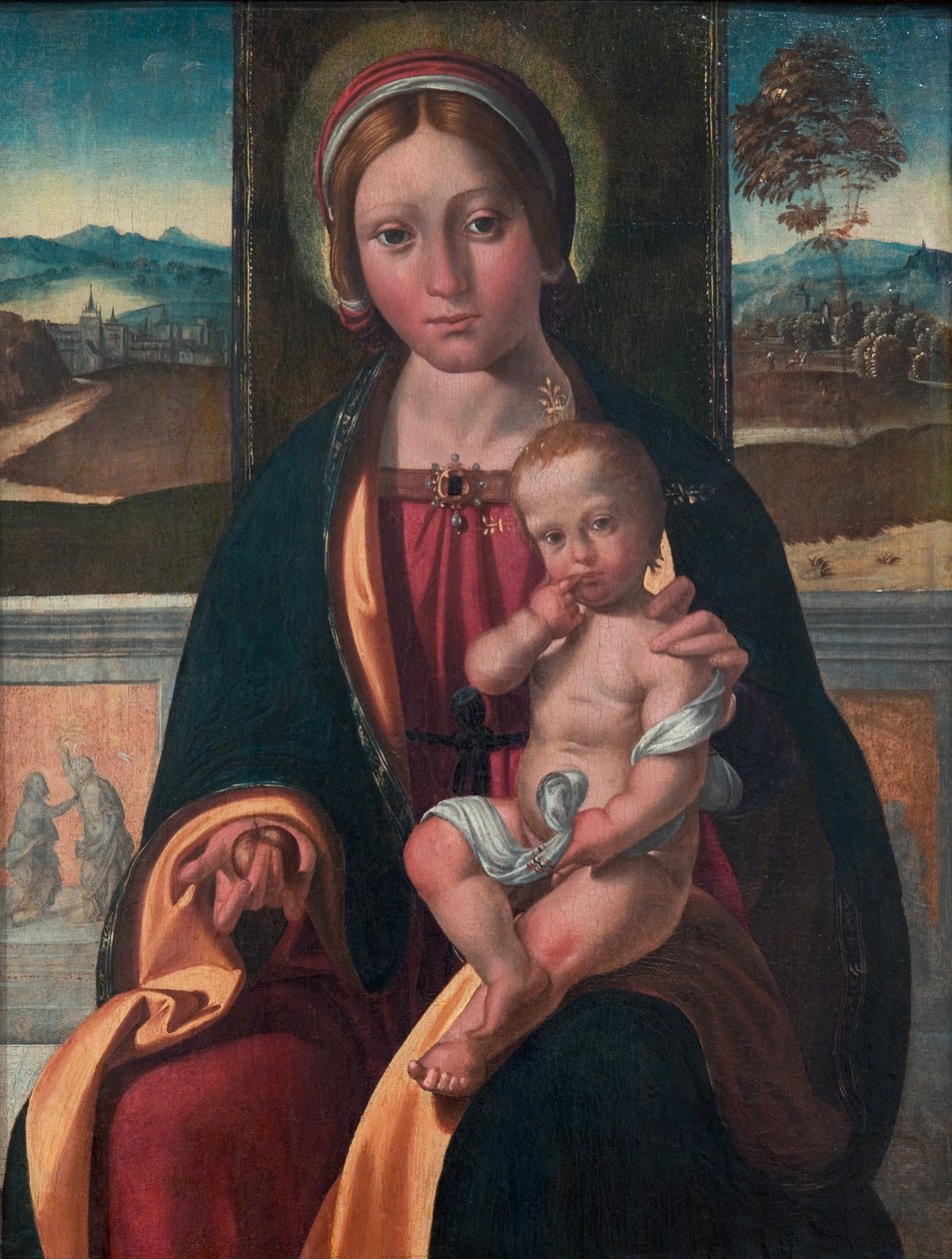Danés:  Madonna med Barnet La Virgen y el Niño de Benvenuto Tisi