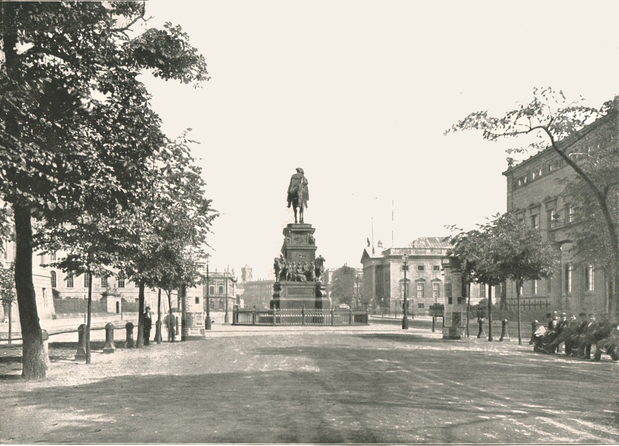 Estatua de Federico el Grande, Unter Den Linden, Berlín, Alemania, 1895 de Berlin Photographic Co