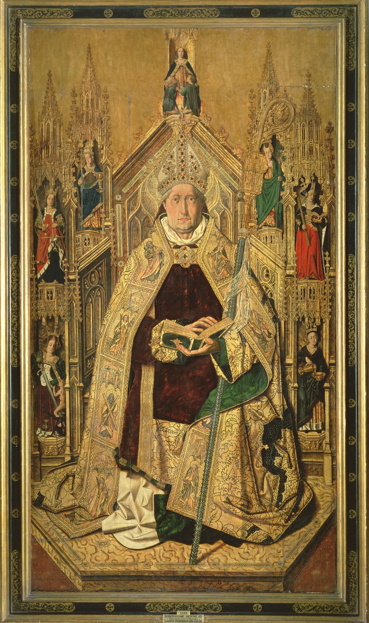 San Domingo entronizado como Abad de Silos, 1474 de Bartolomé Bermejo