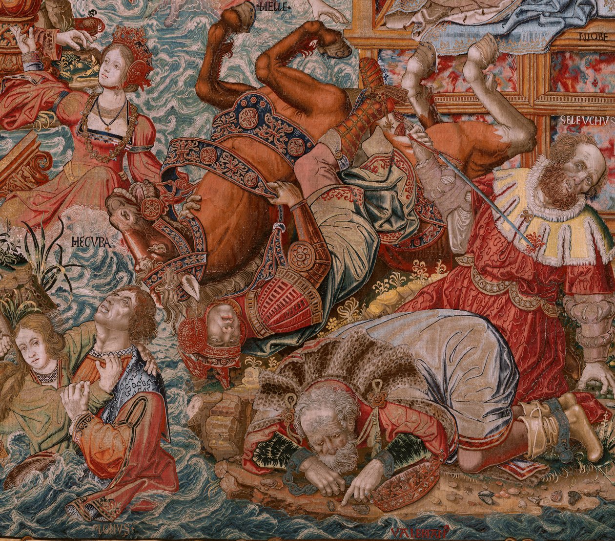 Tapiz flamenco. Serie Los Honores. Fortuna, Camino de los Honores (La Fortuna, Camino de los Honores). Quinto tapiz de la serie. Dibujantes modelo del círculo de Bernard van Orley y Jan Gossaert de Mabuse. Manufactura Pieter van Aelst, Brusse de Bernaert van (circle of) Orley