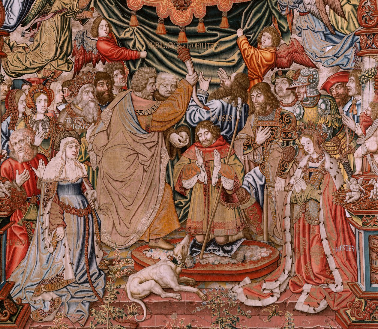 Tapiz flamenco. Serie Los Honores; Nobleza (La Nobleza). Cuarto tapiz de la serie. Dibujantes modelo del círculo de Bernard van Orley y Jan Gossaert (Mabuse). Manufactura Pieter van Aelst, Bruselas.Ca 1550. Tejido Oro, plata, seda y lana de Bernaert van (circle of) Orley