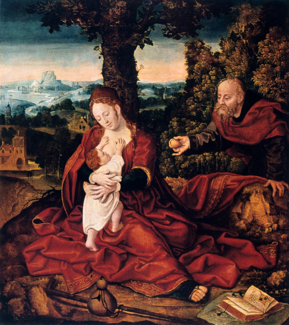 El descanso en la huida a Egipto, siglo XVI de Bernard van Orley