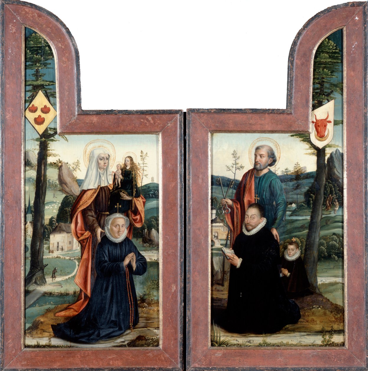 Tríptico con San Pedro y Santa Ana, frente, siglo XVI de Bernard van Orley