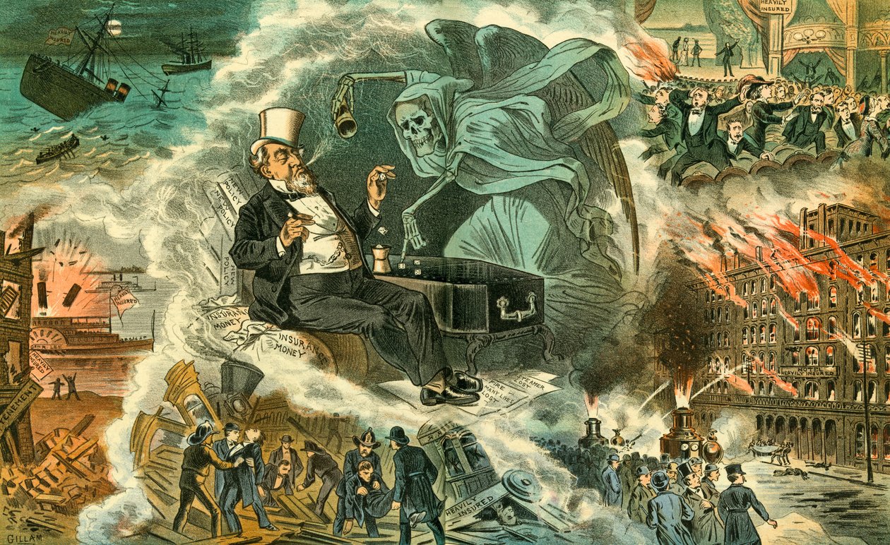 Jugando con la muerte, 1883 de Bernard Gillam