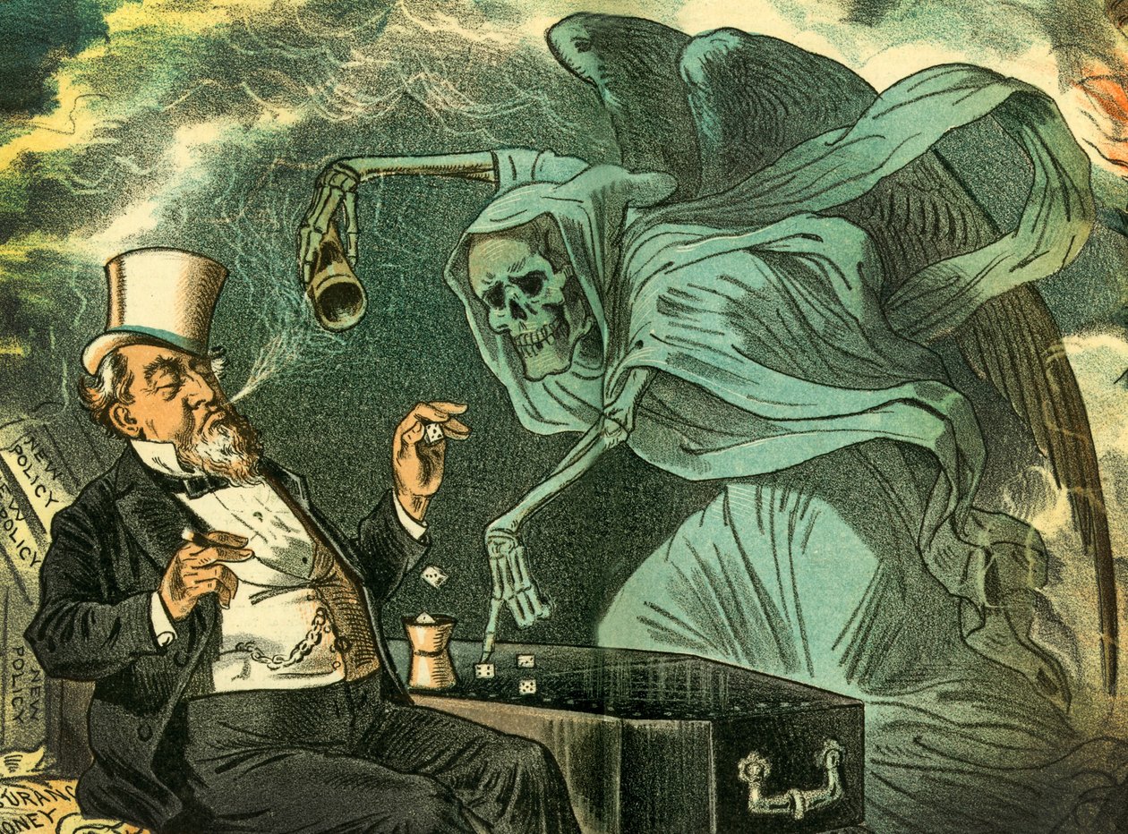Jugando con la muerte, 1883 de Bernard Gillam