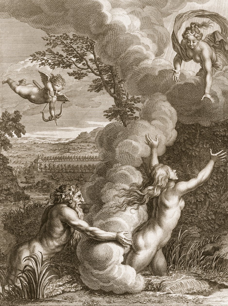 Arethusa perseguida por Alfeo y convertida en fuente, 1731 de Bernard Picart