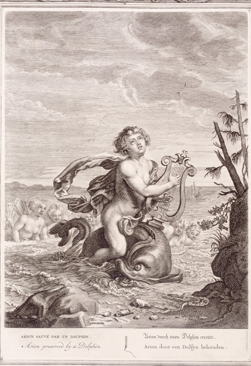 Arion Salvado por un Delfín de Bernard Picart