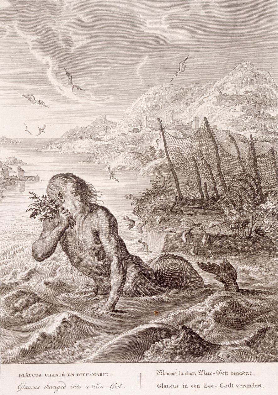 Glauco convertido en un dios del mar, 1731 de Bernard Picart