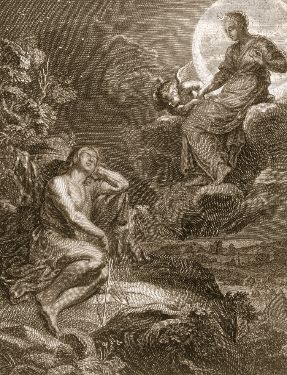 La Luna y Endimión, 1731 de Bernard Picart