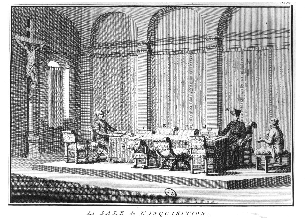 La sala de la Inquisición Romana, 1722 de Bernard Picart