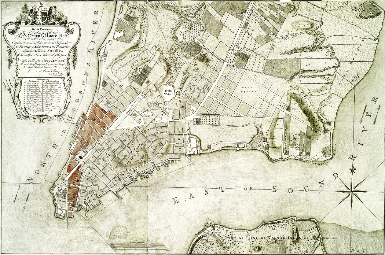 Un mapa de 1776 de Bernard Ratzer
