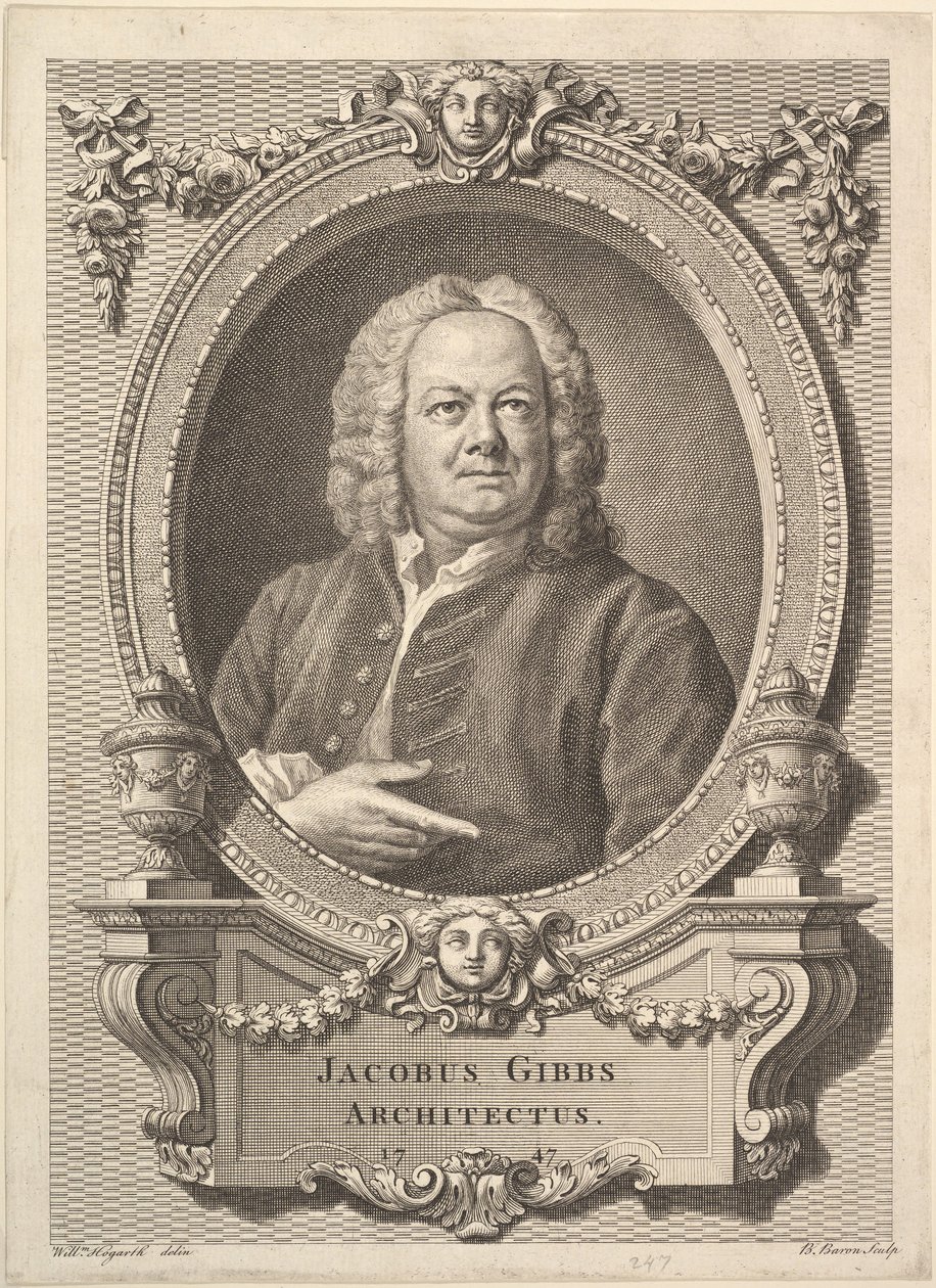 Jacobus Gibbs, arquitecto, 1747 de Bernard Baron