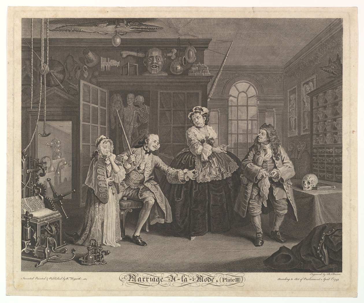 Marriage A-la-Mode, Placa III, abril 1745 de Bernard Baron