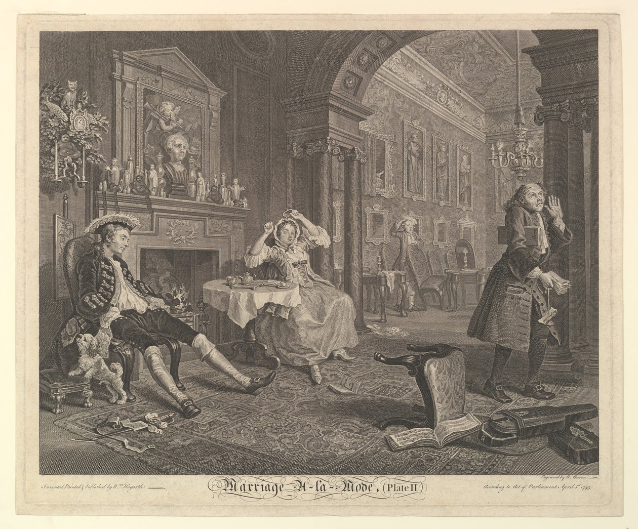 Marriage A-la-Mode, Placa II, abril 1745 de Bernard Baron