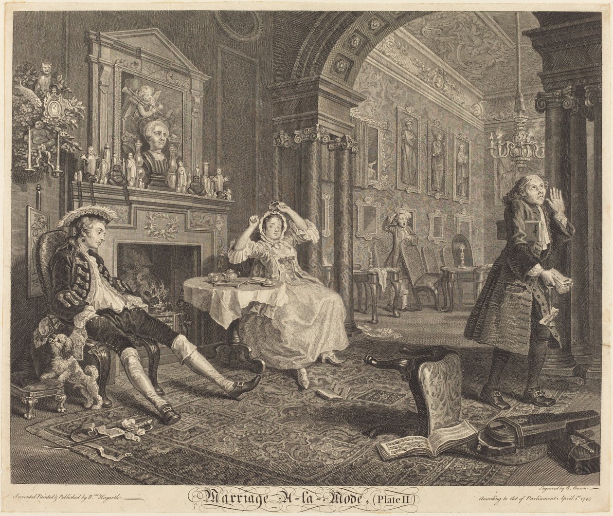 Matrimonio a la moda: pl. 2, 1745 de Bernard Baron
