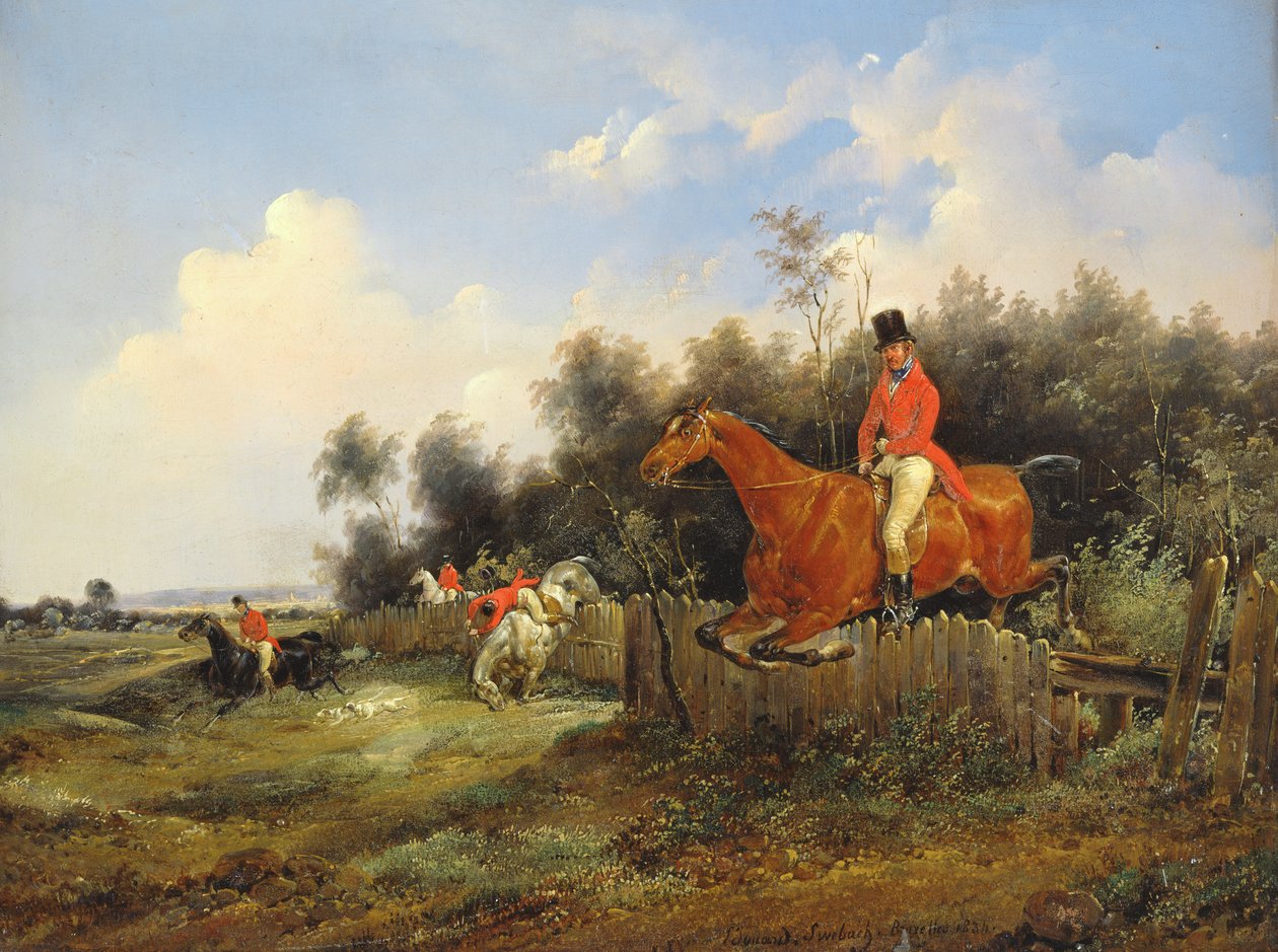 Escena de caza de Bernard Edouard Swebach