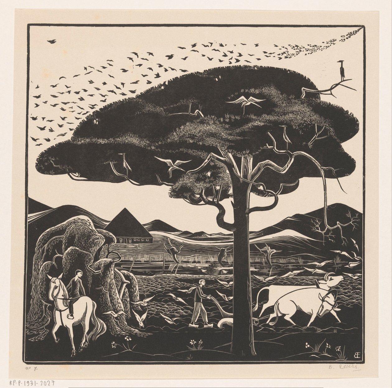 Bueyes de labranza de Bernard Essers (signed by artist)