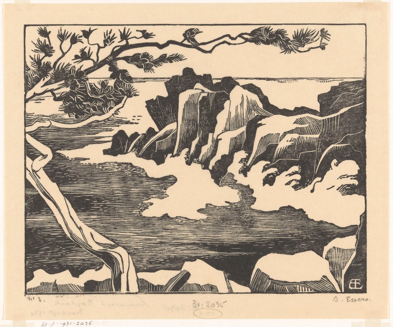 Costa rocosa cerca de Saint-Raphaël de Bernard Essers (signed by artist)