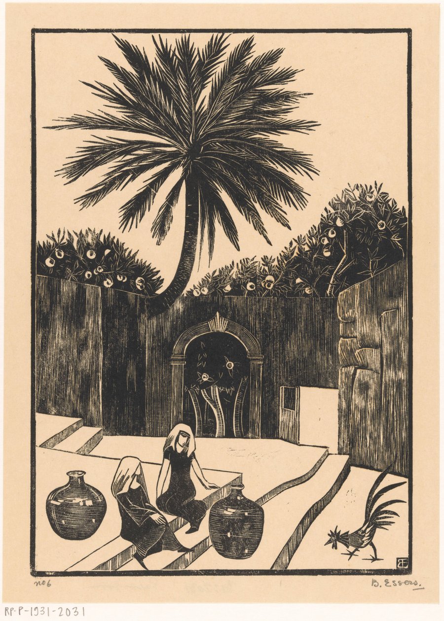 Calle con escalones en Taormina en Sicilia de Bernard Essers (signed by artist)