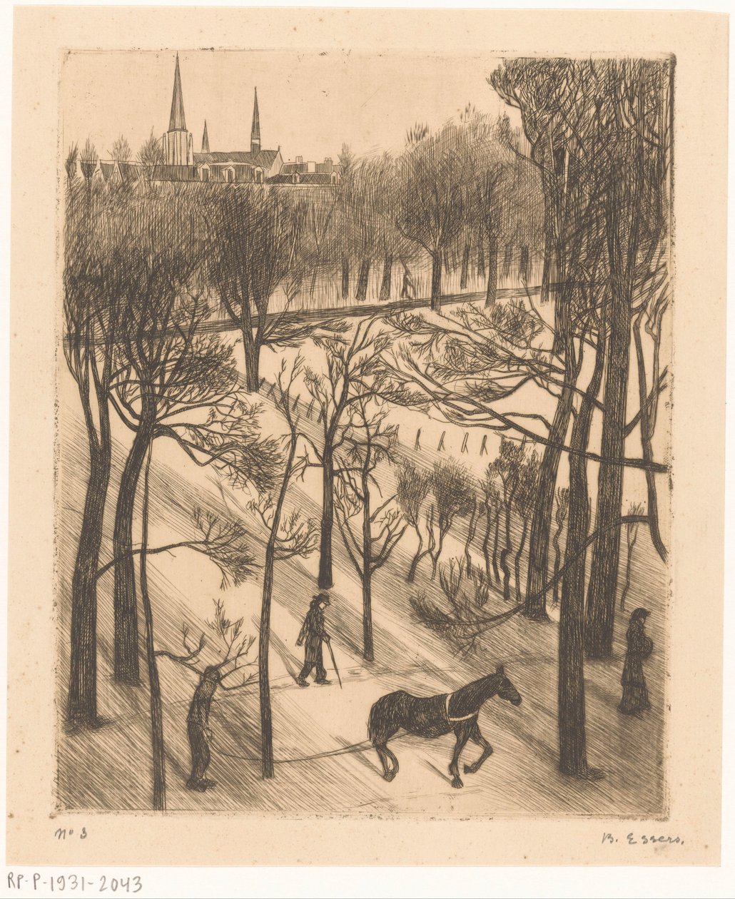 Vondelpark en invierno de Bernard Essers (signed by artist)