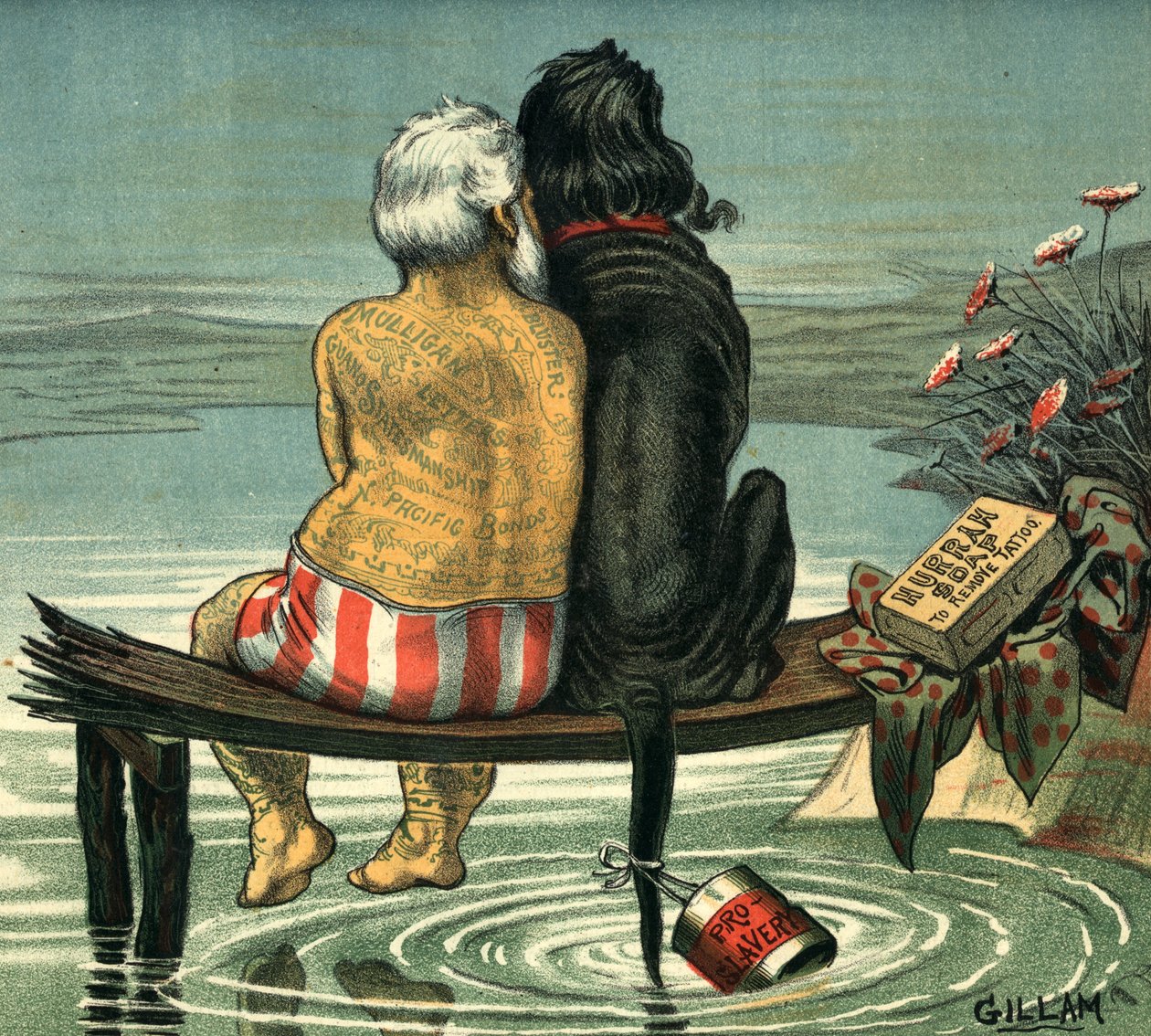 Yo y Jack publicado en la revista Puck 1884 de Bernard Gillam