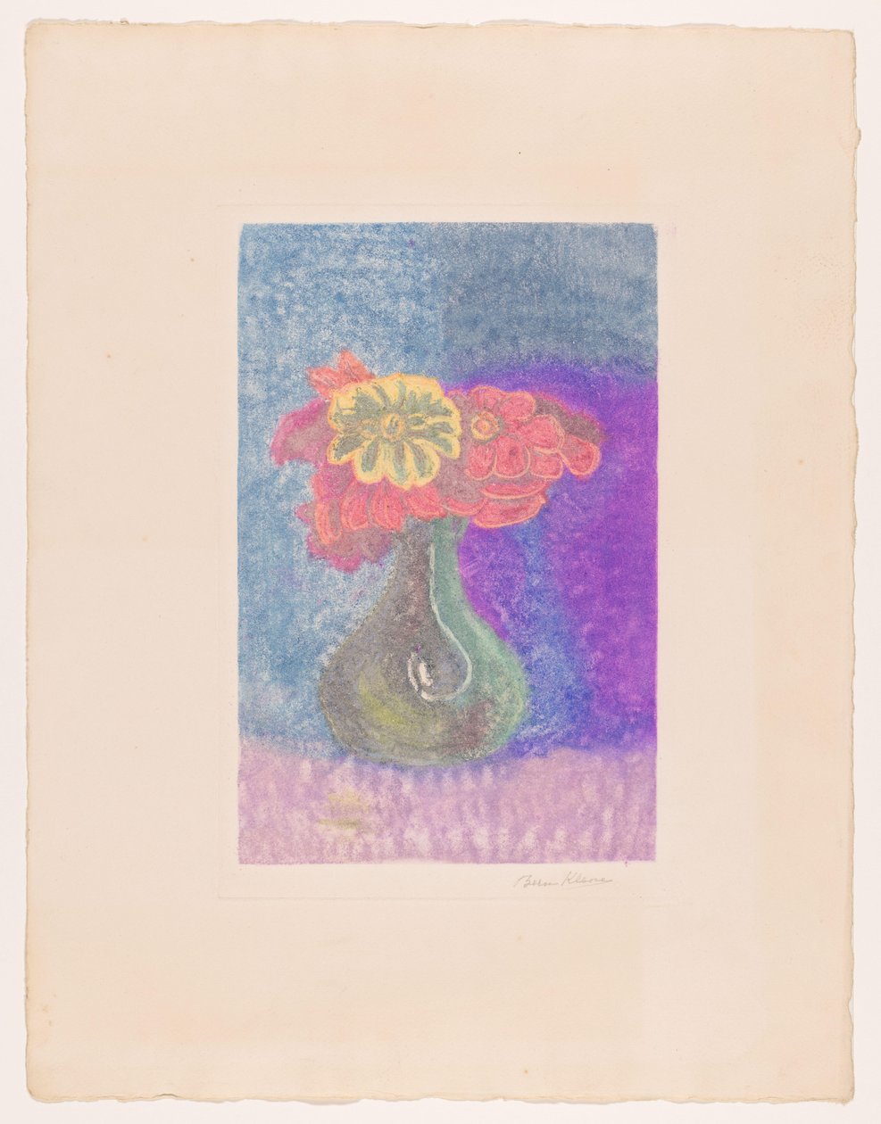 Jarrón con flores de Bernard Klene (signed by artist)