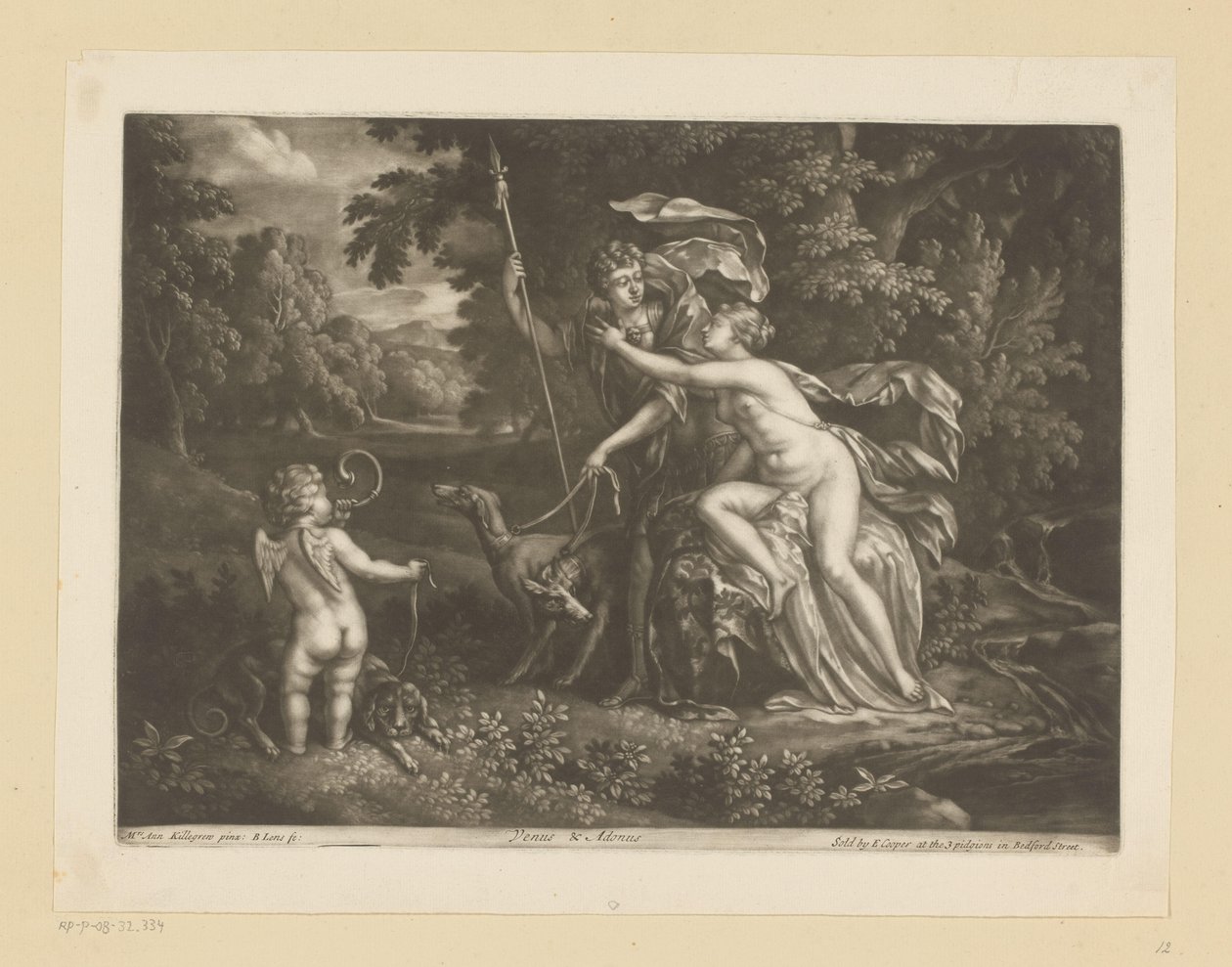 Venus en Adonis Venus y Adon (título sobre el objeto) de Bernard Lens (I)