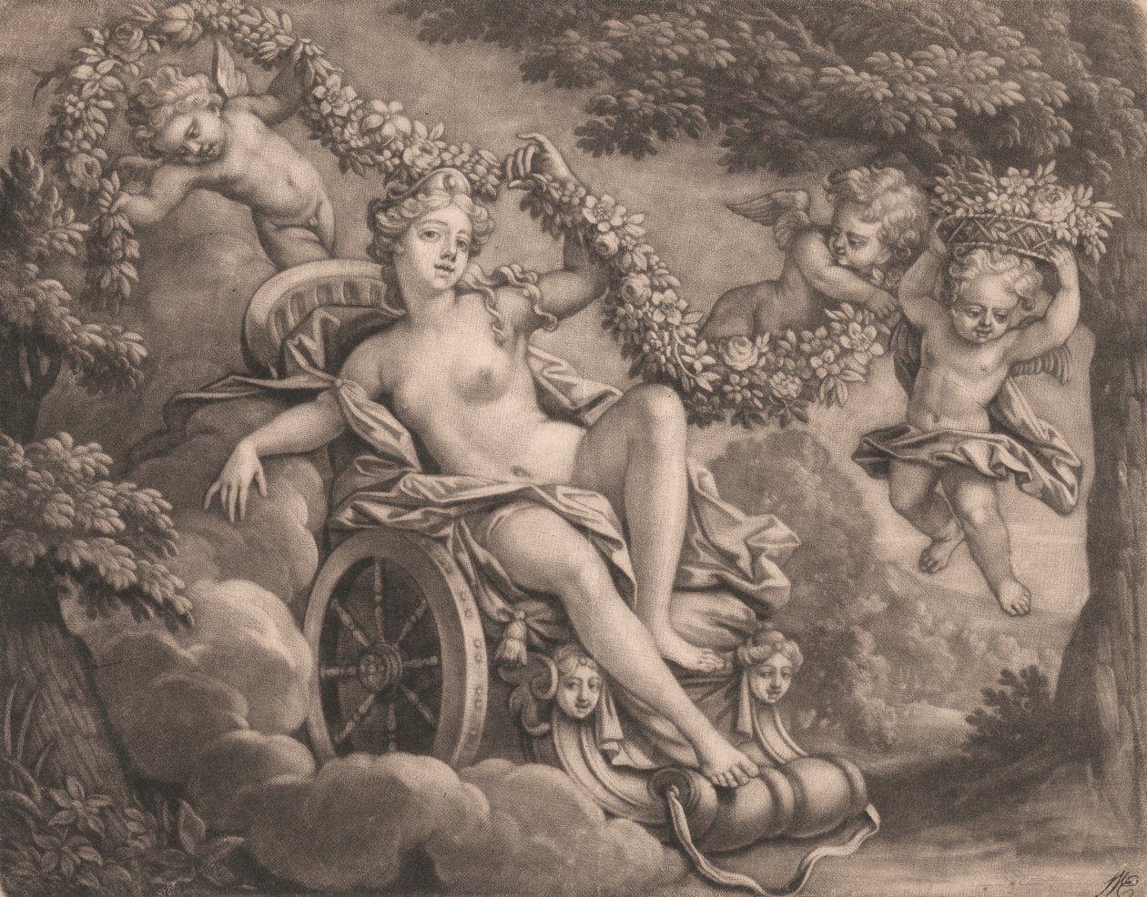 Flora y Putti de Bernard Lens
