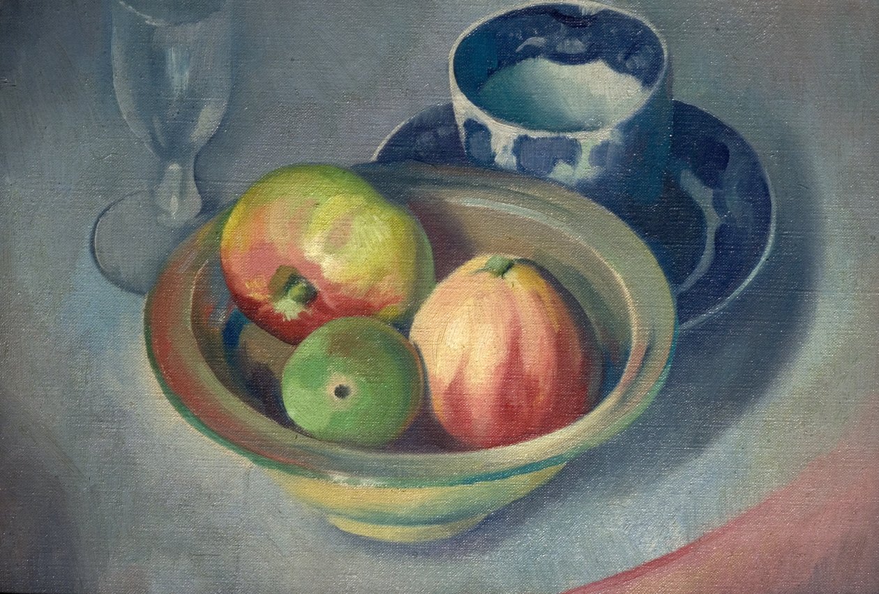 Bodegón con manzanas de Bernard Meninsky