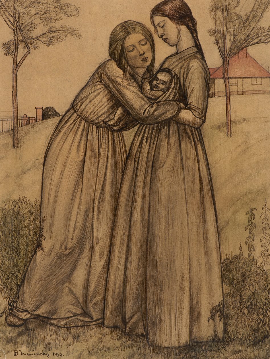 Dos mujeres y un niño de Bernard Meninsky