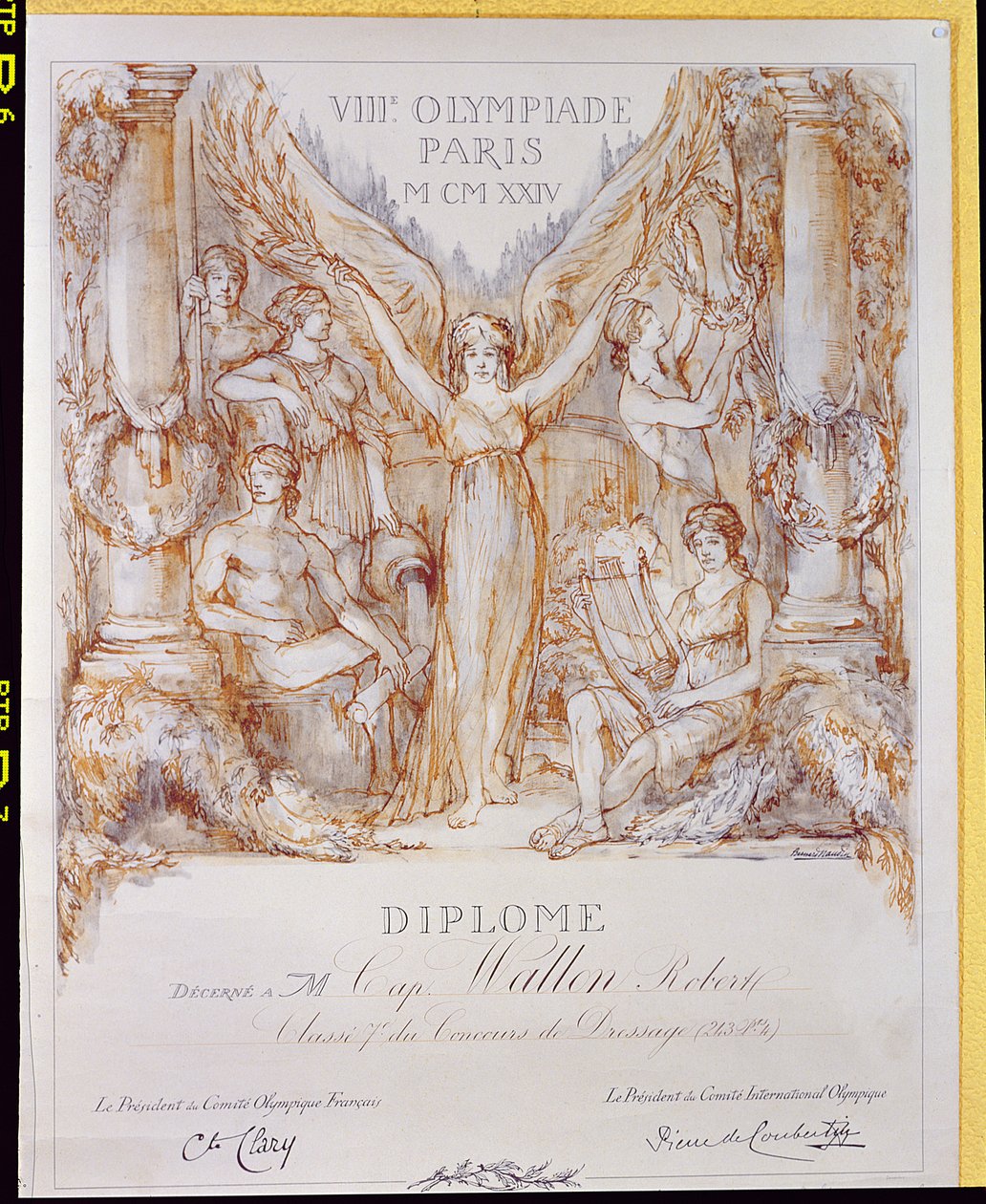 Diploma de la VIII Olimpiada, celebrada en París de Bernard Naudin