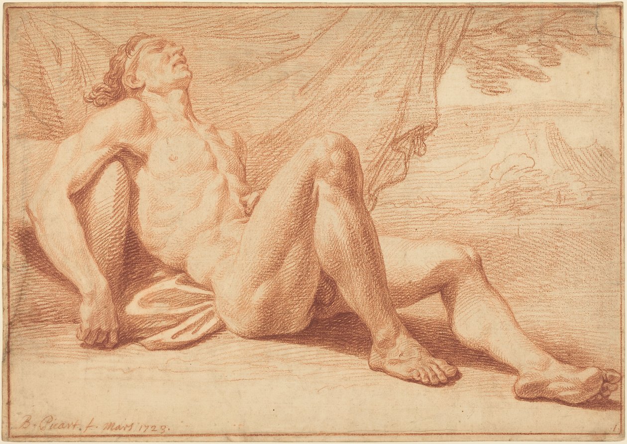 Desnudo masculino reclinado de Bernard Picart