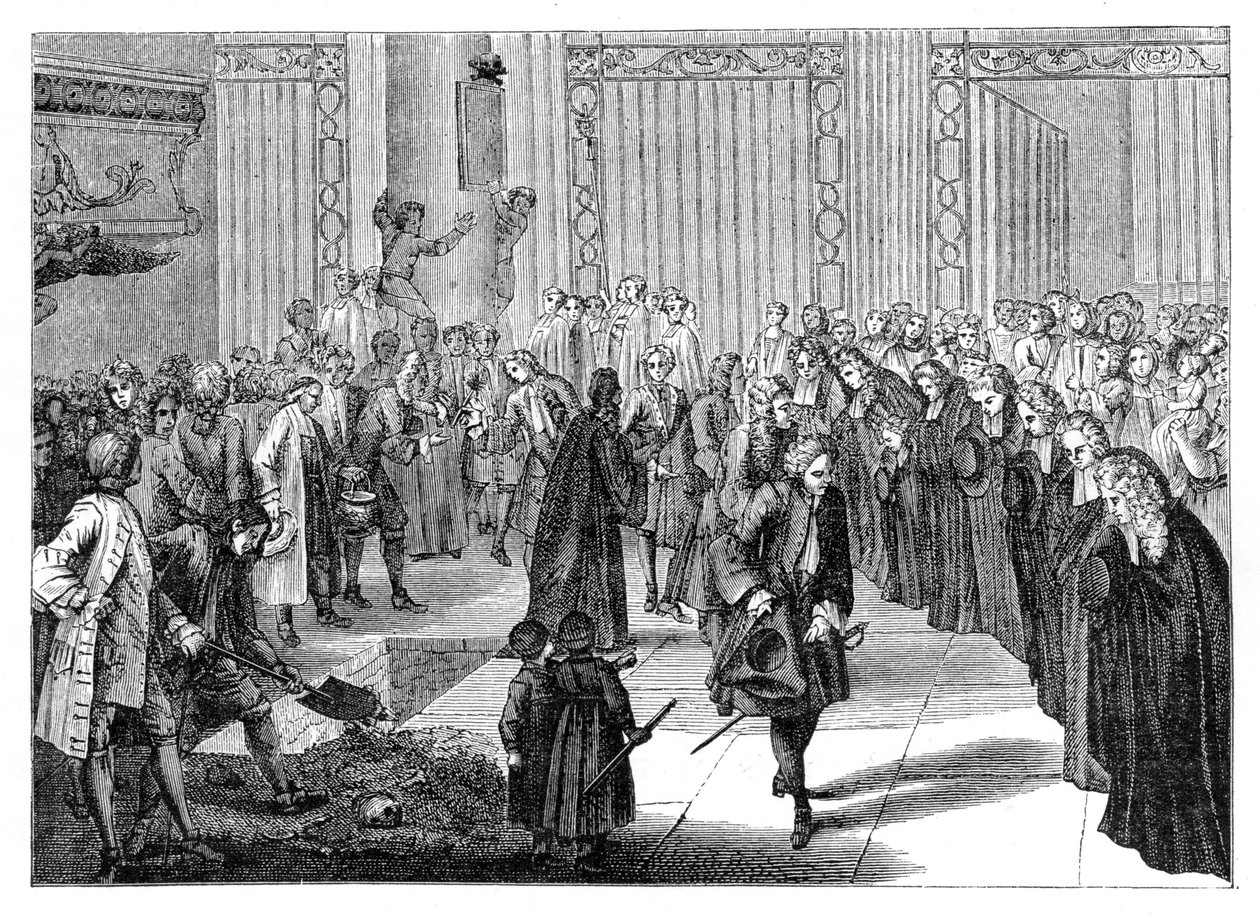 Entierro en una iglesia, 1885 de Bernard Picart