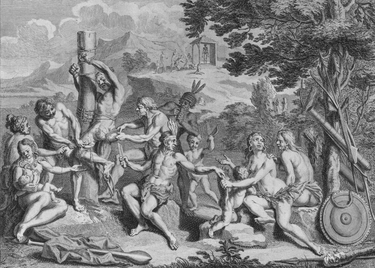 Captif Sacrifié par les Antis, 1723 de Bernard Picart