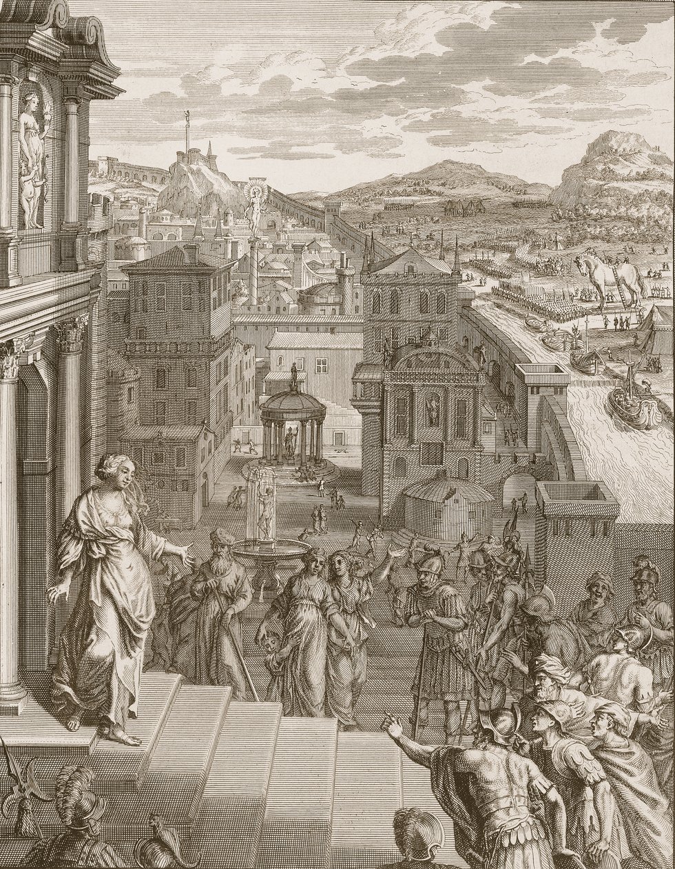 Cassandra Predice a los Troyanos su Destino y No es Creída, 1731 de Bernard Picart
