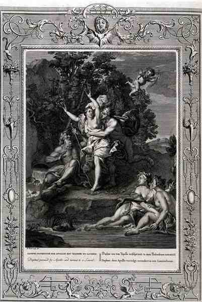 Dafne perseguida por Apolo y convertida en árbol de laurel de Bernard Picart