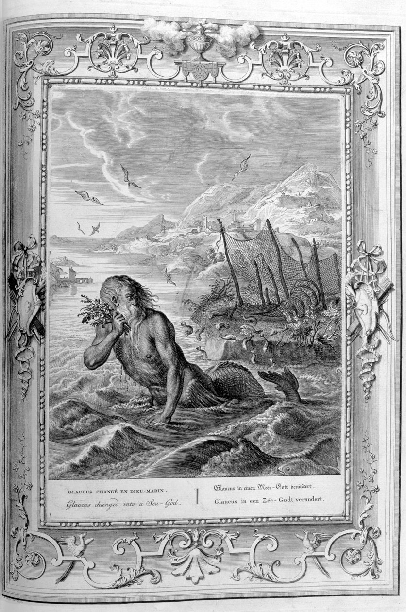 Glauco convertido en dios del mar de Bernard Picart