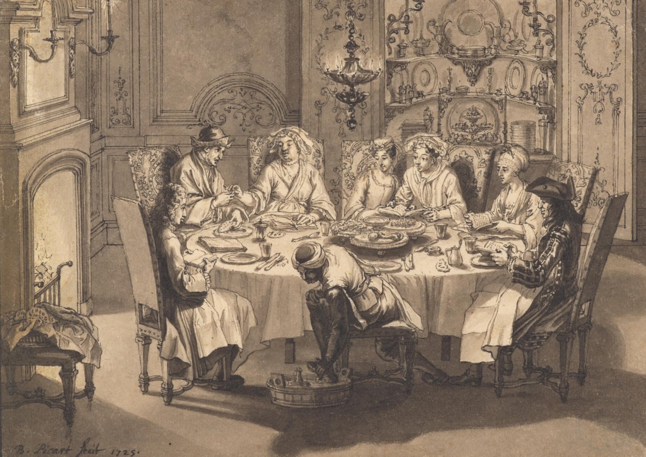 Comida durante la Pascua judía entre los judíos portugueses de Bernard Picart