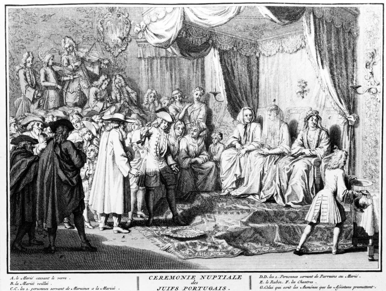 Ceremonia nupcial de judíos portugueses en Ámsterdam, 1723 de Bernard Picart